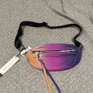 Aimee Kestenberg Crossbody Bag in Purple and Orange with Silver Zipper